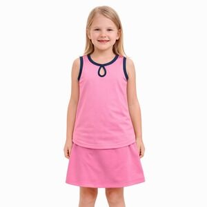 Little Miss Tennis Pink Navy Sleeveless Tennis Tank Top Girls Size 5/6 NWT